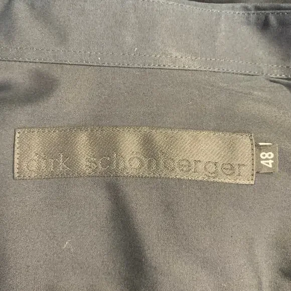 DIRK SCHONBERGER Size 38 Black Cotton Slim Fit Hidden Buttons Long Sleeve Shirt